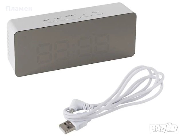 Часовник, метеорологична станция с led  огледало час, дата темп, влажност 14.5x4x8 см, снимка 7 - Други - 38942189