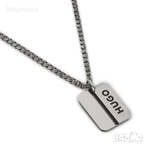 Hugo Колие E-Logotag-Necklac 50476887 Сребрист