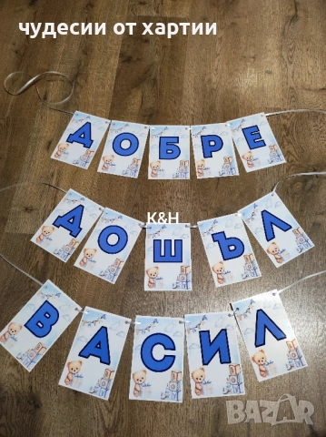 Надпис Добре дошло бебе 