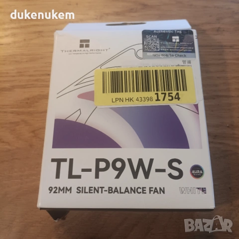 ARGB вентилатор за CPU Thermalright TL-P9W-S 92mm PWM – тих и мощен, снимка 11 - Други - 53291296