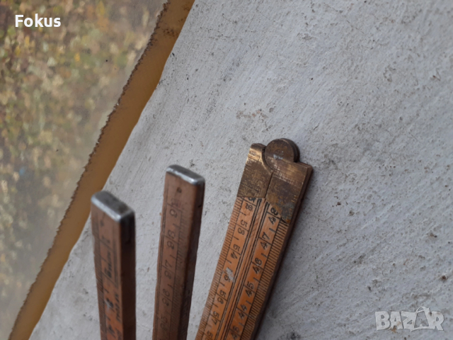 Стар антикварен дървен метър с бронзови елеманти, снимка 2 - Антикварни и старинни предмети - 53358019