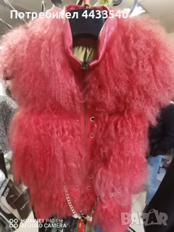 Кожен елек с Мериносови елементи. , снимка 2 - Елеци - 53067951