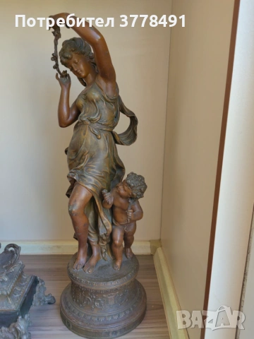 Декоративен бронзов камински часовник, снимка 2 - Декорация за дома - 54319466