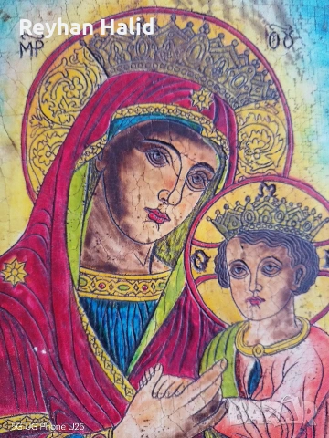 Икона на Дева Мария, снимка 2 - Антикварни и старинни предмети - 54117612