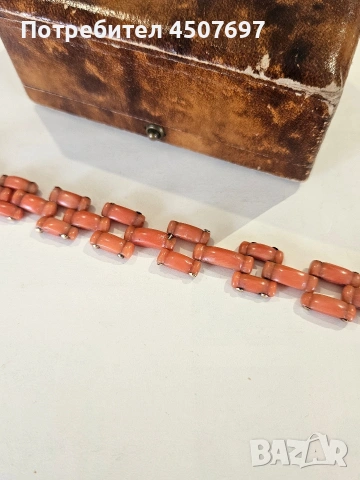 Коралова гривна, 14к златна., снимка 5 - Гривни - 53877244