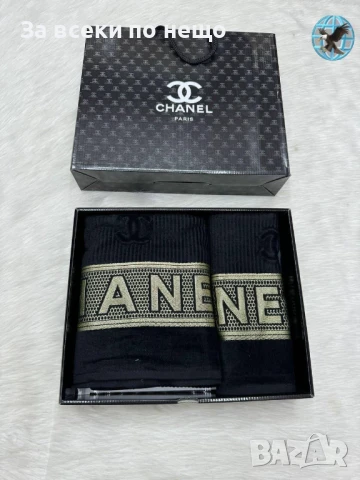Chanel Луксозни Хавлии - 2бр. в кутия - Налични Различни Цветове Код E705, снимка 3 - Хавлиени кърпи - 51152299