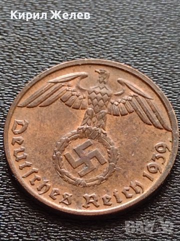 Две монети 1 райхспфенинг 1939г. / 1 райхспфенинг 1940г. Трети райх с СХВАСТИКА редки 25246, снимка 6 - Нумизматика и бонистика - 40649938