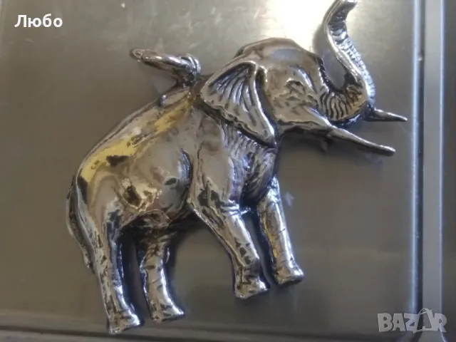 Сребърен слон проба 925, снимка 4 - Колиета, медальони, синджири - 48614662