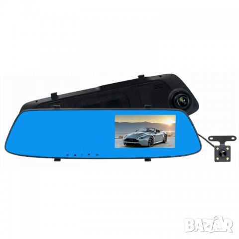 Топ цена! Видеорегистратор огледало+задна камера, FHD, G-Sensor, Audio и още
