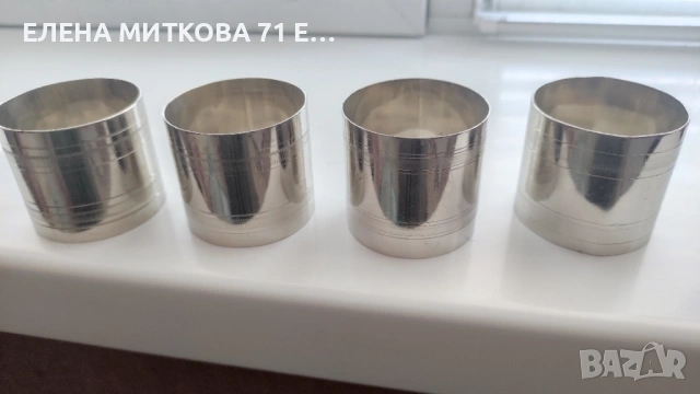 Комплект от 4 бр.пръстени за салфетки от неръждаема стомана, снимка 2 - Аксесоари за кухня - 53879575