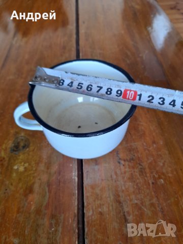 Старо емайлирано канче,чаша #5, снимка 3 - Антикварни и старинни предмети - 39446003