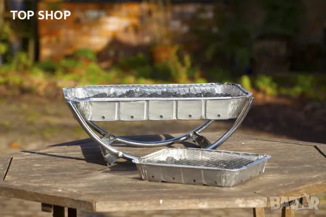 Asado Grill BBQ Dual Преносимо Барбекю,двойна стоманена рамка за незабавна скара/дървени въглища, снимка 3 - Барбекюта - 49308557