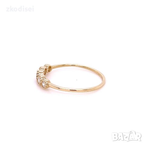 Златен дамски пръстен 0,93гр. размер:54 14кр. проба:585 модел:22037-2, снимка 3 - Пръстени - 44262065