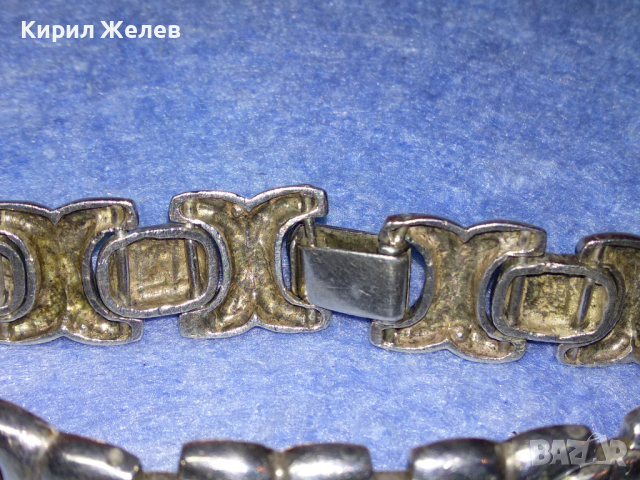 ВИНТИДЖ СРЕБЪРНА ГРИВНА ВИСОКА ПРОБА СРЕБРО с БЯЛА ПОЗЛАТА МАЙСТОРСКА РЪЧНА БИЖУТЕРСКА РАБОТА 43779, снимка 14 - Гривни - 44664522