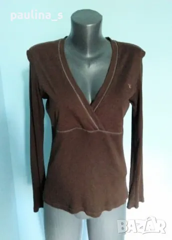  Два броя / Памучна и рипсена блуза с прекръстосано деколте / голям размер , снимка 10 - Блузи с дълъг ръкав и пуловери - 15415129