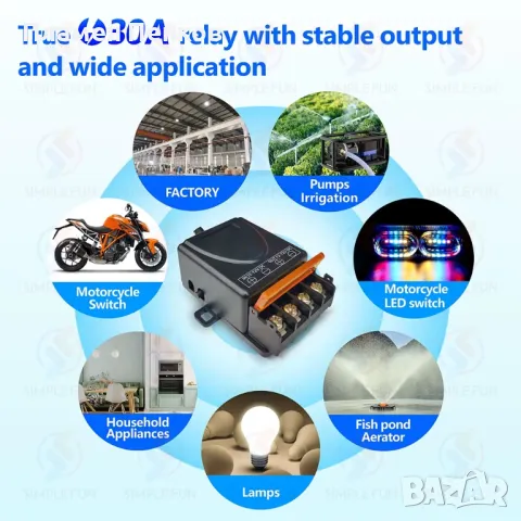 Универсален безжичен дистанционен превключвател 30A 433Mhz, снимка 3 - Друга електроника - 50351247