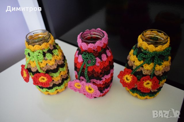 Красиви ръчно плетени вази, снимка 10 - Вази - 32188846