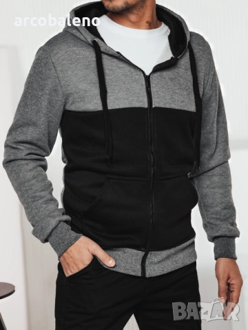Мъжки суичър с цип и качулка, 3цвята , снимка 8 - Суичъри - 47535709