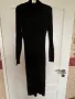  по тялото черна еластична вискоза спортно елегантна черна еластична рокля рипс рипсена пола яка, снимка 5