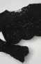 black cropped long-sleeve knit top, снимка 3