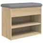 vidaXL Пейка за обувки, сонома дъб, 62x32x50 см, инженерно дърво, снимка 1