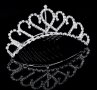 Коронка тиара Сърца метална сребриста корона забождане в коса прическа сватба детска дамска, снимка 3