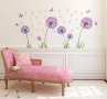Стикери за стена с глухарче за хол, TOARTI 54 бр. лилави стикери за стена с пеперуди за спални за мо, снимка 3