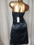 L Черна сатенена рокля с пайети , снимка 4