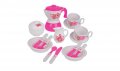 Чаен сервиз и количка за сервиране - Розов с 15 аксесоара , снимка 2