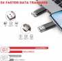 256 GB USB и Type C флашка, OTG за Android и PC, метален корпус, снимка 5