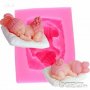 3D бебе с плетени заешки уши шапчица и гащички опашле на възглавница силиконов молд фондан гипс, снимка 2
