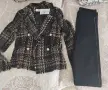Черно бежово сако с клин, снимка 2