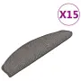 vidaXL Изтривалки за стълби, 15 бр., 65x21x4 см, сиви, полукръгли, големи, снимка 1