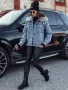 FURDENIM Дамско дънково яке с косъм , снимка 2