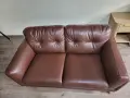 Кафяв кожен диван двойка, снимка 10