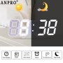 Дигитален LED часовник за стена и настолен с триизмерен 24 - 9 см дизайн, снимка 3