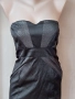 S Черна сатенена ,къса рокля , снимка 5