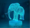 Холограмна 3D LED лампа Слон-дистанционно управление 16 цвята+други режими на управление, снимка 1