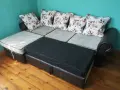 Разтегателен диван с лежанка и ракла, снимка 3