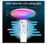 Интелигентен RGB LED плафон WIFI+Bluetooth, ANDROTEK®, 30W, 2600lm, дистанционно управление, снимка 3
