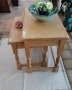 Стилен к-кт помощни масички ''2в1''. Изработени от масивно дърво, с изящни струговани крака., снимка 3