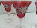 Кристални чаши Бохемия ръчно рисувани , снимка 6