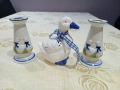 порцеланов прекрасен сет свещници с фигура на пате , снимка 1