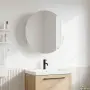 vidaXL Шкаф за баня с кръгло огледало и LED, бял, 40x40x17,5 см（SKU: 345579）, снимка 2
