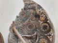 RRR Антикварни стари пафти сребро позлата филигран емайл изумруд 18 век, снимка 13