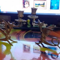 2 бр свещници с дракони месинг бронз антика фигура статуя, снимка 6 - Антикварни и старинни предмети - 28874398