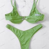 Нов секси бикини едноцветен бански костюм с банели, 13цвята, снимка 4 - Бански костюми - 44281773