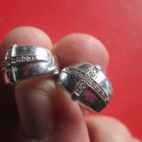 Уникални сребърни обеци обици с кръст от камъни 925, снимка 6 - Обеци - 35090667