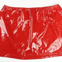 Miss Noir L/XL къса червена лачена/винил пола с отвор на дупето, снимка 1 - Бельо - 44318024