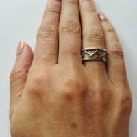 Сребърна пръстен халка - 925 сребро, снимка 2 - Пръстени - 30683942